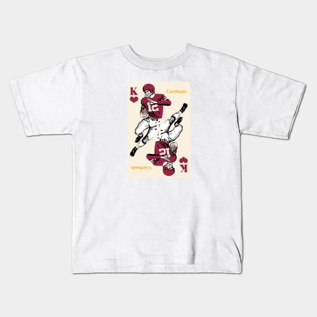 Arizona Cardinals King of Hearts Kids T-Shirt by Rad Love